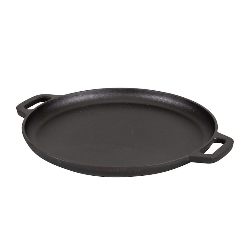 Stansport Pre-Seasoned Cast Iron Pizza Pan - 16.5" L x 13.75" W x 1" H