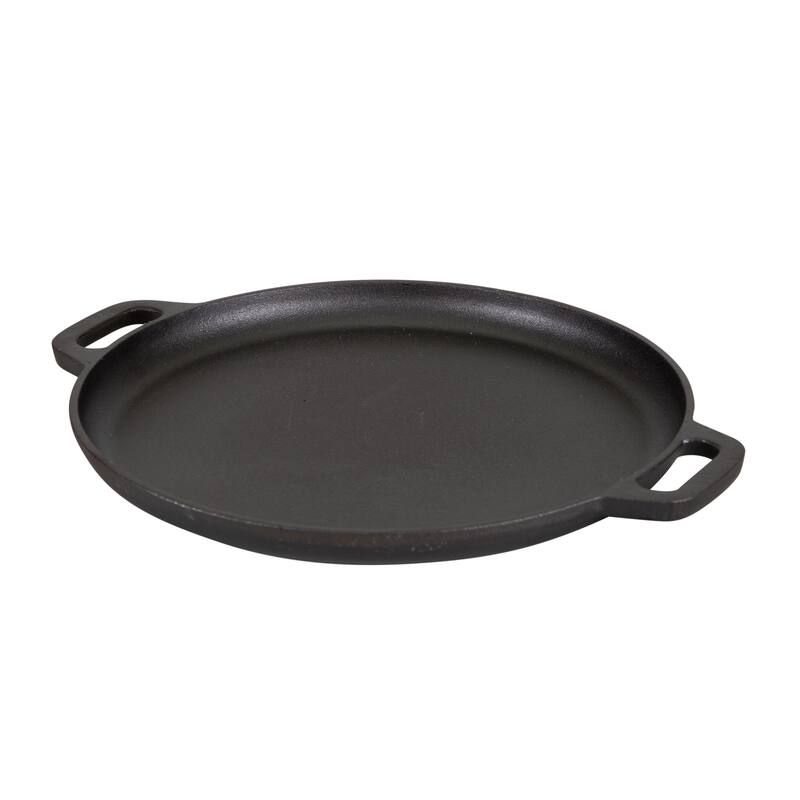 Stansport Pre-Seasoned Cast Iron Pizza Pan - 16.5" L x 13.75" W x 1" H