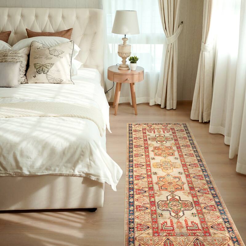 My Magic Carpet Machine Washable Rug Ottoman Natural - 2.5' X 7'