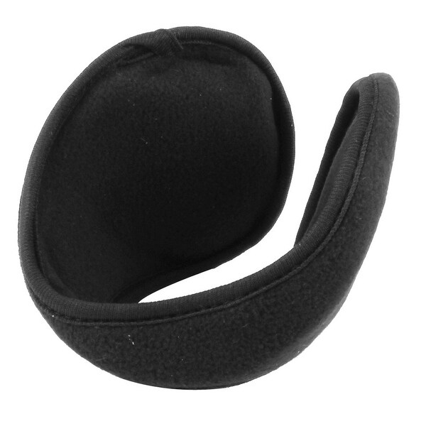 Unique Bargains Black Fleece Pad Winter Warming Ear Warmer Back Earmuffs for Men Women