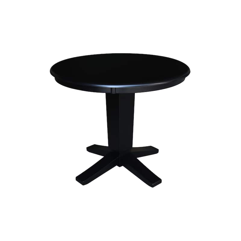 36 in Solid Wood Round Top Pedestal Dining Table with Dining Chairs