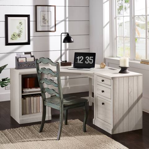 Hinesburg 40 in. Corner Desk with USB Chargers and 3-drawer File Cabinet by iNSPIRE Q Classic