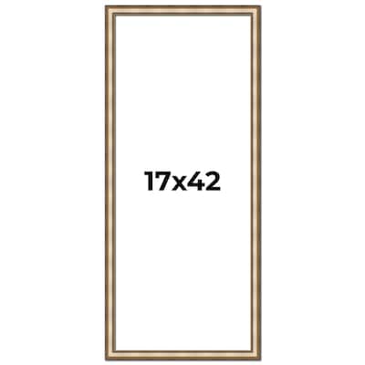 17x42 Frame Gold Solid Wood Shadow Box Width 1.5 Inches | Interior Frame Depth 2 3/8 Inches