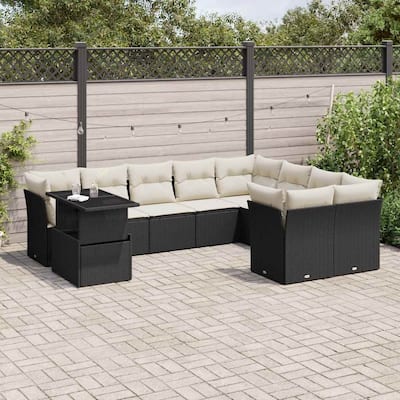 10-Piece Outdoor Sofa Set with Cushions - 21.7 x 39.4 x 28.7 in