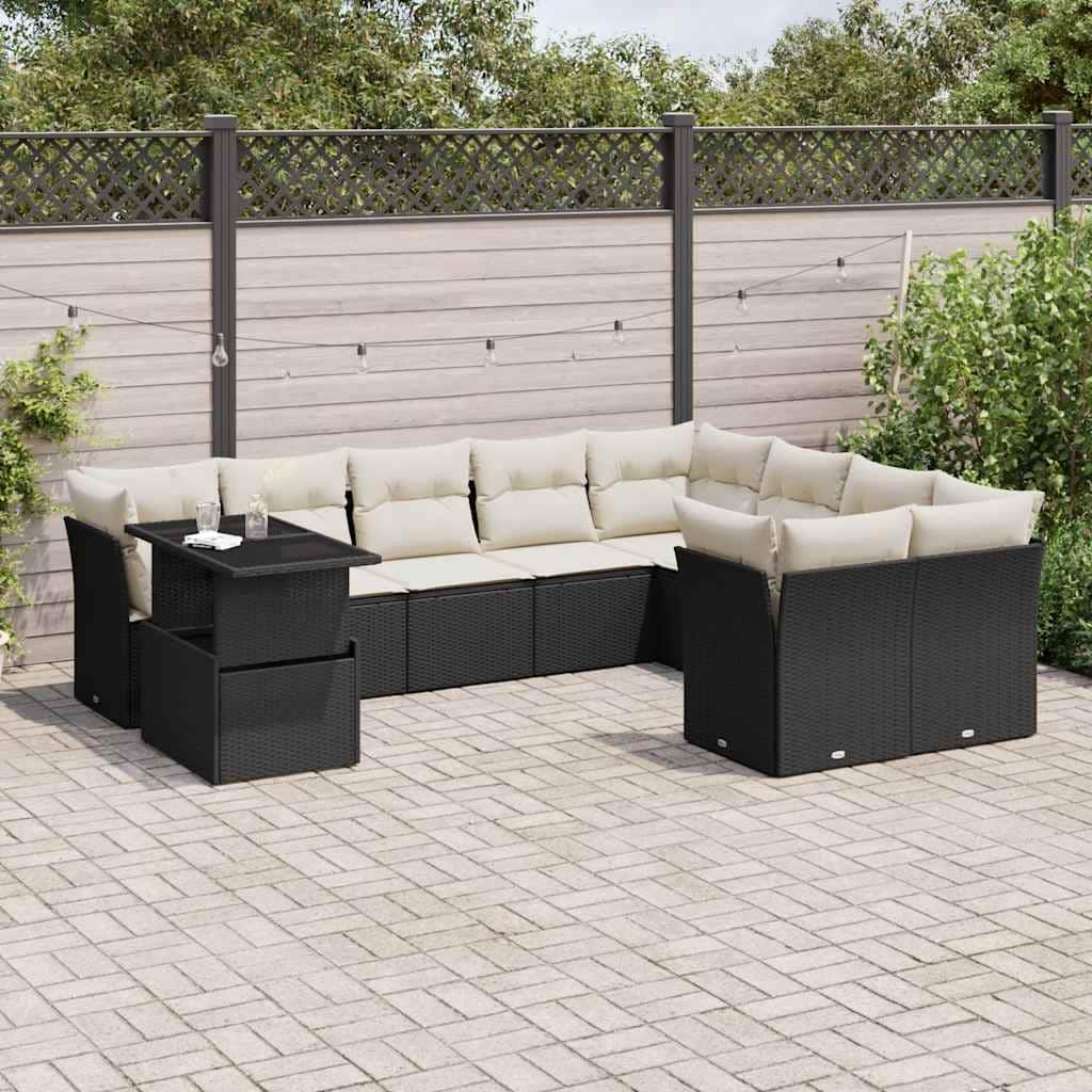 10-Piece Outdoor Sofa Set with Cushions - 21.7 x 39.4 x 28.7 in