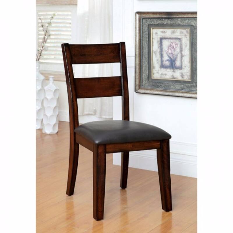 Dickinson I Cottage Side Chair Withpu Seat, Dark Cherry, Set Of 2 - 39.25 H x 19.25 W x 23 L Inches