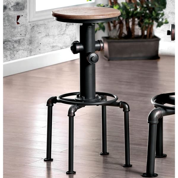 slide 1 of 7, Furniture of America Cess Contemporary Black Metal Barstools (Set of 2)