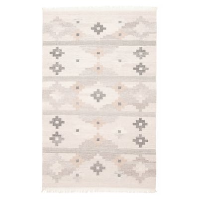 ECARPETGALLERY Flat-Weave Ankara FW Beige Wool Kilim - 5'0 x 8'0