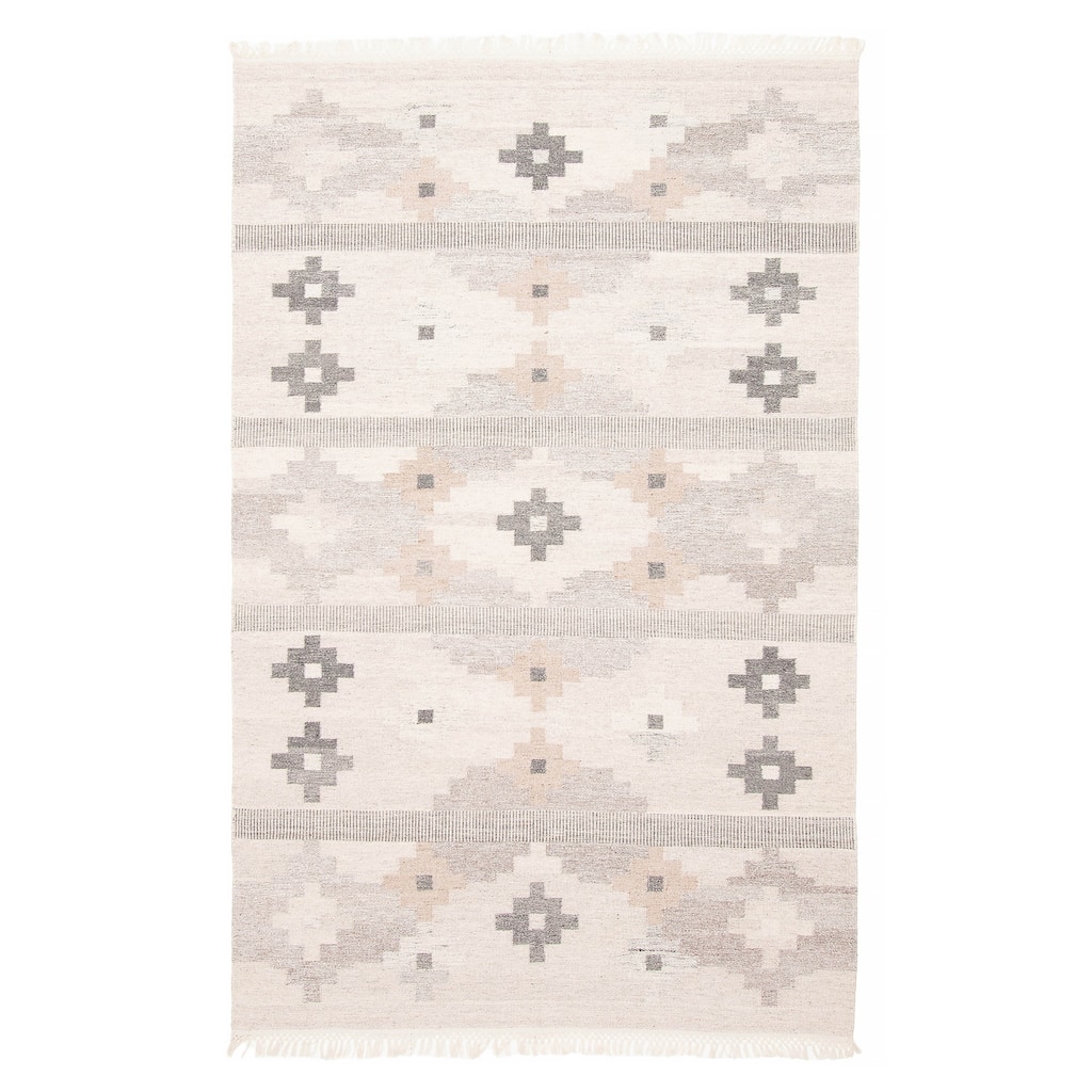 ECARPETGALLERY Flat-Weave Ankara FW Beige Wool Kilim - 5'0 x 8'0