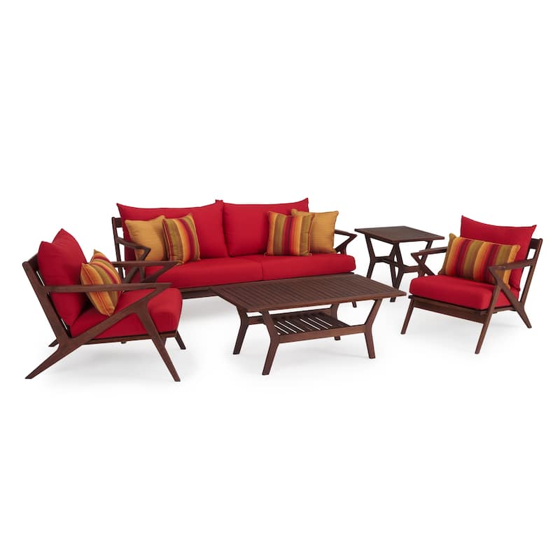 Vaughn 5 Piece Sunbrella Outdoor Patio Seating Set