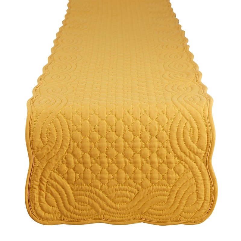 DII French Blue Quilted Farmhouse Table Runner