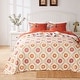 preview thumbnail 7 of 10, Barefoot Bungalow Topanga Orange Bohemian Floral Quilted Bedspread Set