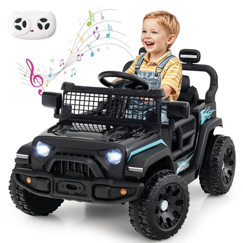 Gymax Kids Ride on Car Truck 12V Battery Powered Electric Vehicle w/ - Black