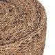 preview thumbnail 12 of 13, Hand-Woven Natural Abaca Wood Round Coffee Table Ottoman by East at Main
