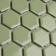 preview thumbnail 8 of 12, Merola Tile Metro Hex 1" Glossy Olive 11.86" x10.25" Porcelain Mosaic Floor and Wall Tile