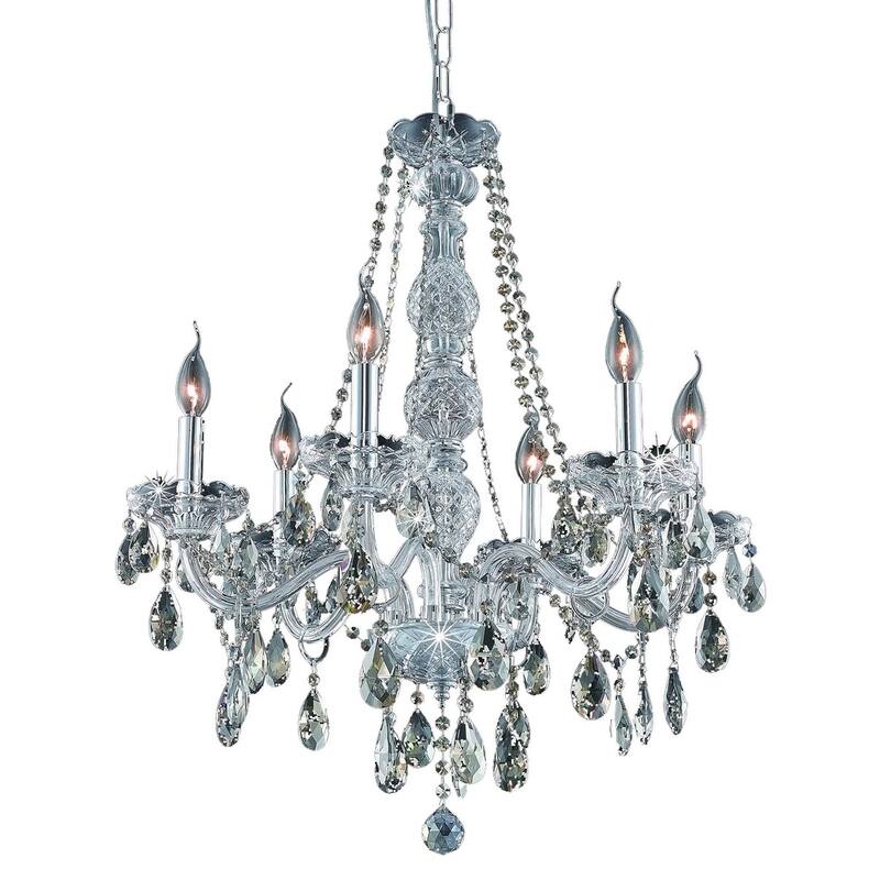 Elegant Lighting 7956D24-GT/RC Verona 6 Light 24" Wide Crystal - Chrome