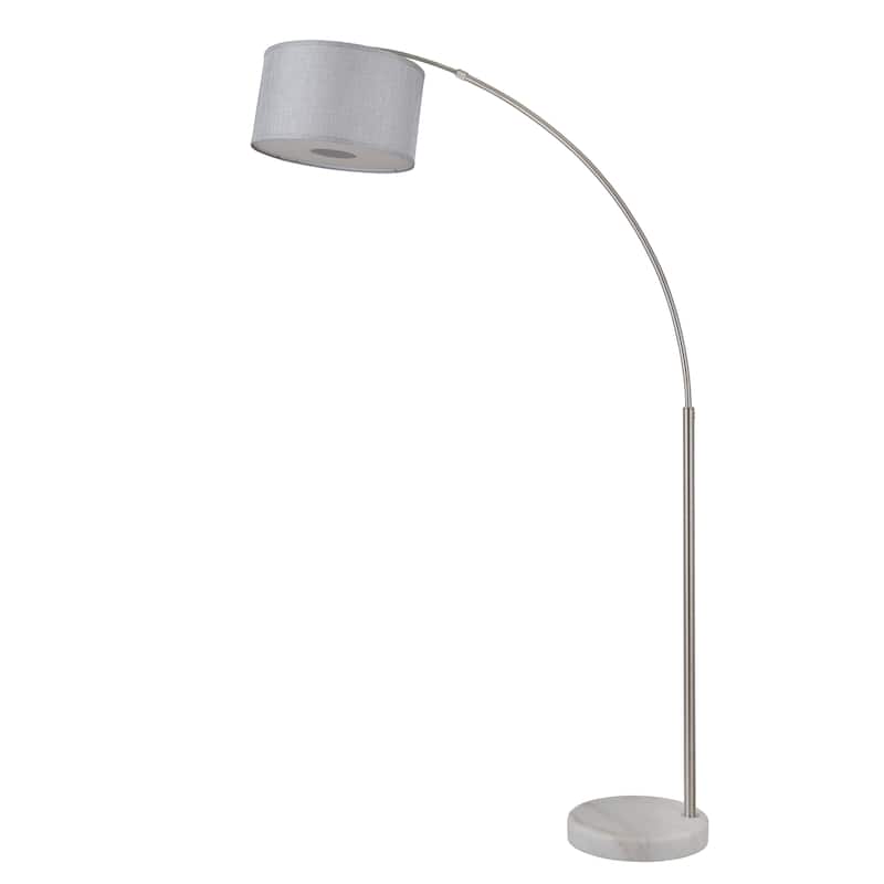 Q-Max 81" Steel Adjustable Arching Floor Lamp With Extra Large Shade and Marble Base