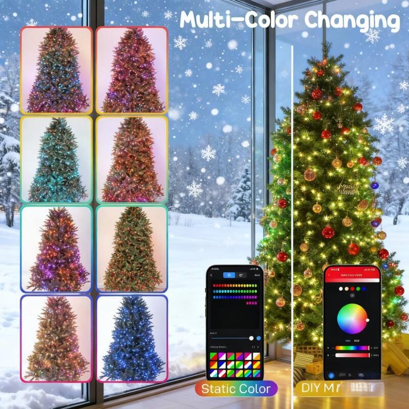 6ft Prelit Christmas Tree with LED Lights Music Sync and App Control - Green