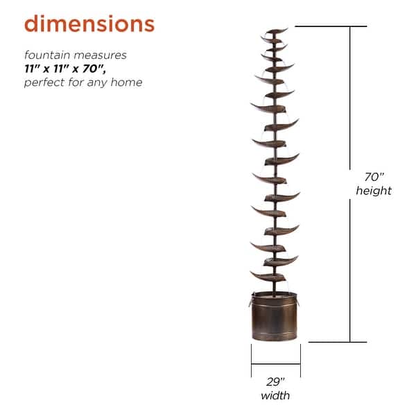 Alpine Corporation 70" Tall Indoor/Outdoor Metal Tiered Floor Water Fountain
