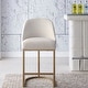 preview thumbnail 46 of 81, Leick Home Upholstered Barrelback Counter Stool with Metal Base Set of 2 - White