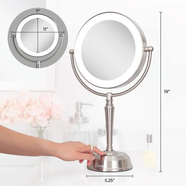 Zadro Makeup Mirrors with LED Light & Magnification, USB Charging Port