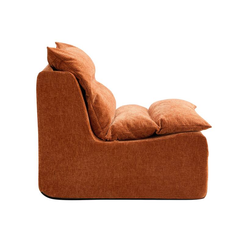 Single Orange Polyester Sofa Lounge Chair, 35x31x28 inches