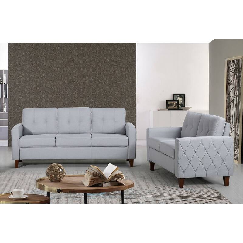 Harrad Tufted Mid-Century 2 Piece Living Room Set