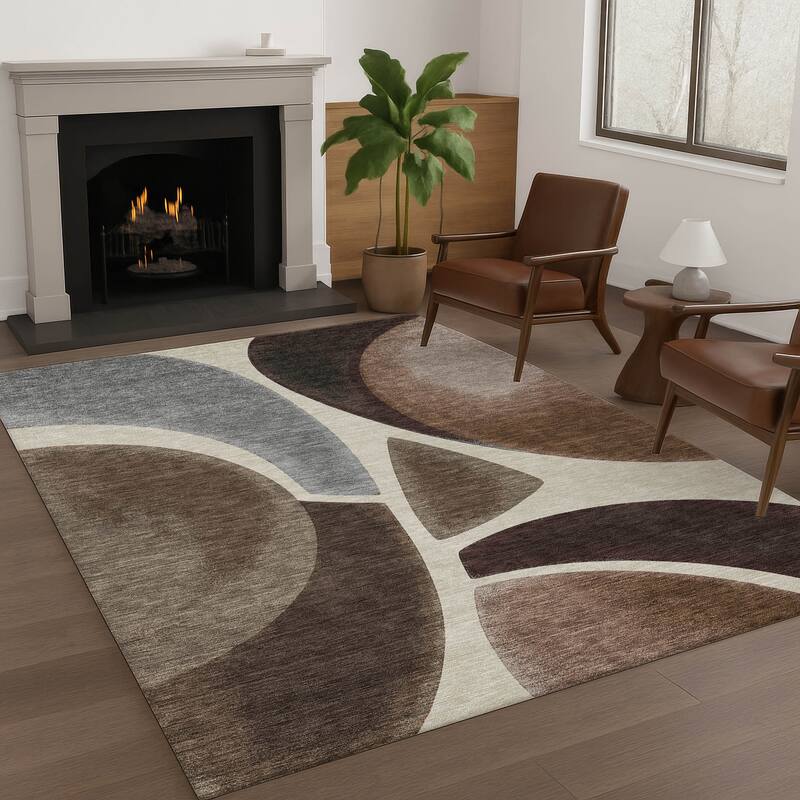 Machine Washable Indoor/ Outdoor Modern Hays Chantille Rug