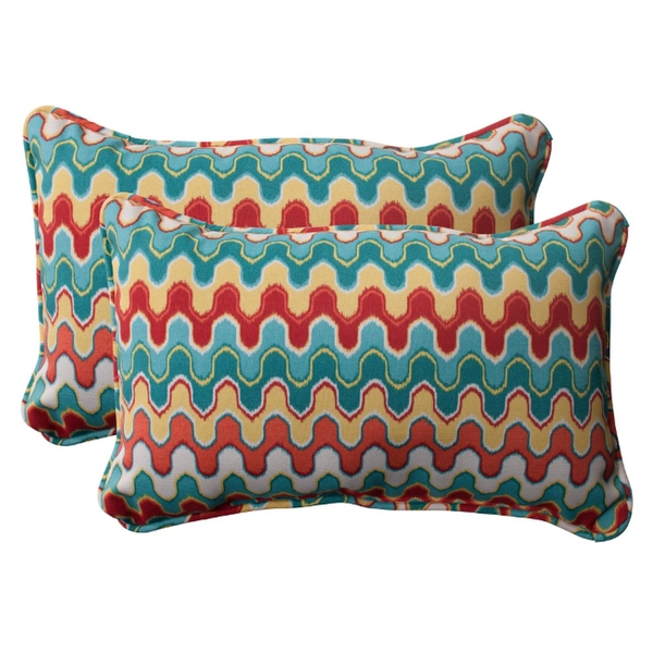 Red and sales turquoise outdoor pillows