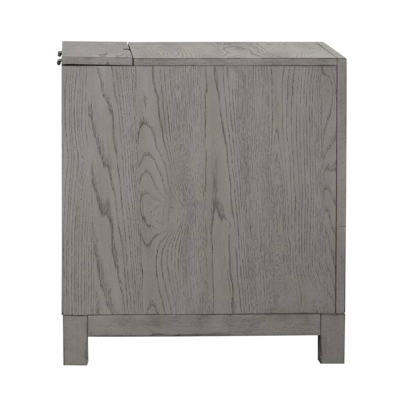 Palmetto Heights Two-Tone Shell White Driftwood 3 Drawer Chairside Table