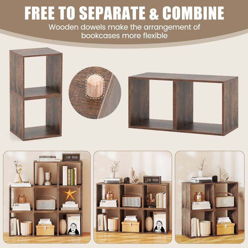 Costway 2PCS Stackable Storage Cube Free-standing Storage Organizer - See Details