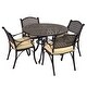 preview thumbnail 2 of 9, Kinger Home Harmon 5-Piece Cast Aluminum Outdoor Dining with Cushions - 41-Inch