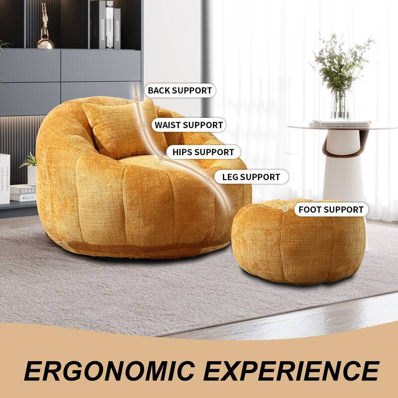 Bean Bag Chairs With Ottoman for Living Room