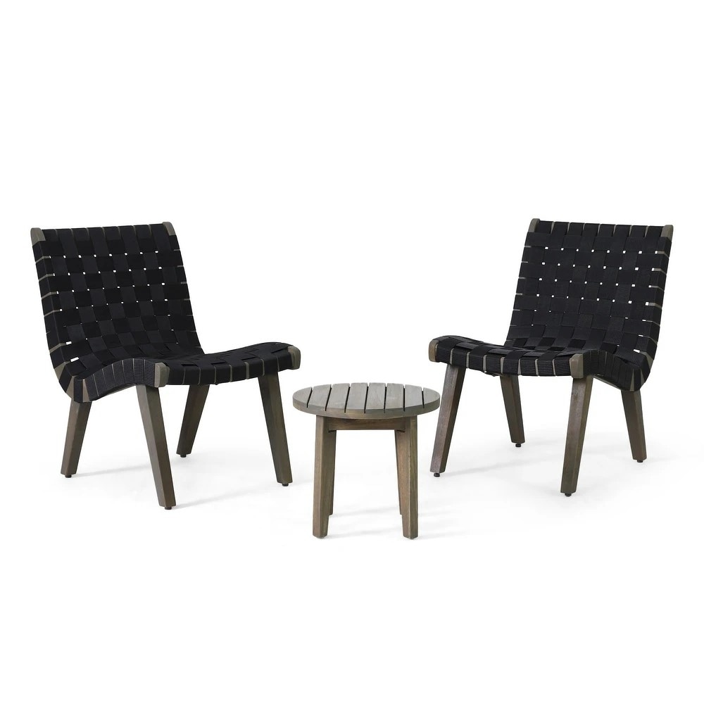 Outdoor 3-Piece Wood Patio Seating Set