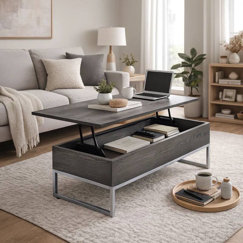 Carbon Loft Jenji Grey/ Silver Wooden Coffee Table