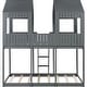 preview thumbnail 17 of 33, Full Over Full Wooden Bunk Bed with Roof, Window, Guardrail and Ladder