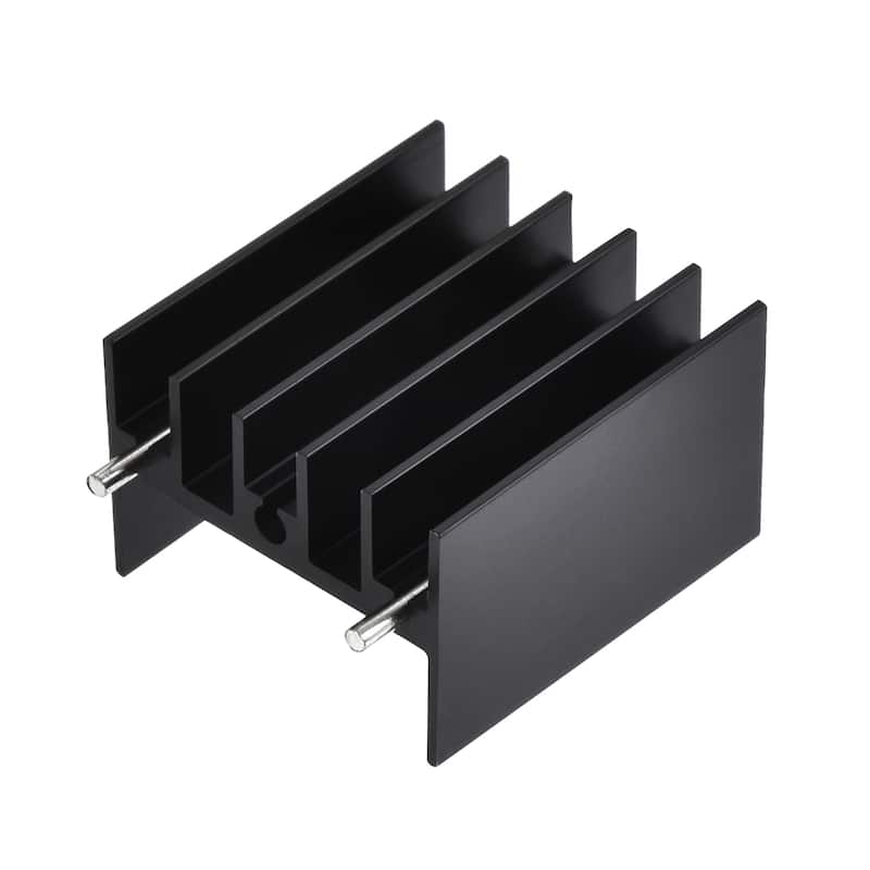 25x23x16mm TO-220 Aluminum Heatsink for Transistor with 2 Pin 10pcs - Black