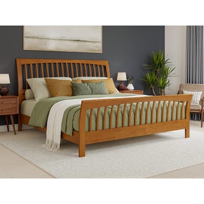 AFI Orleans Solid Wood Low Profile Platform Bed with Matching Footboard