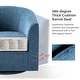 preview thumbnail 23 of 106, Cuenca Modern Living Room Wooden Upholstered 360° Swivel Barrel Chair with Metal Base and Wide Backrest