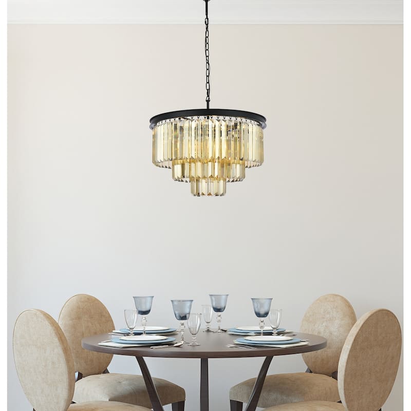 Royce Edge 9-Light Matte Black Chandelier