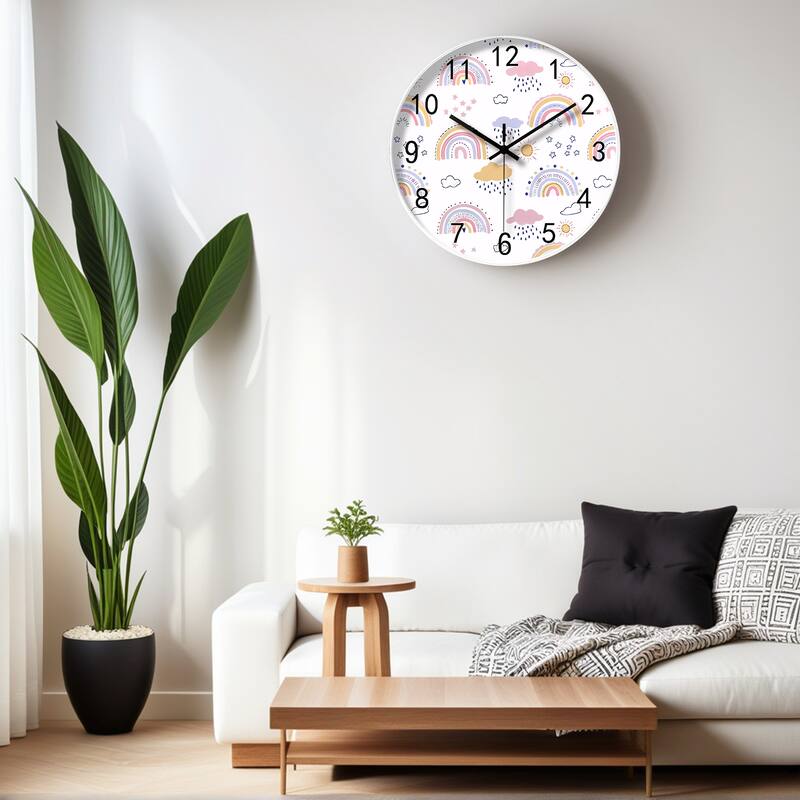 Silent Wall Clock, Non Ticking, Battery-Powered, Ideal for Teaching Time and Stylish Decor in Room, Classroom, School 12 Inch