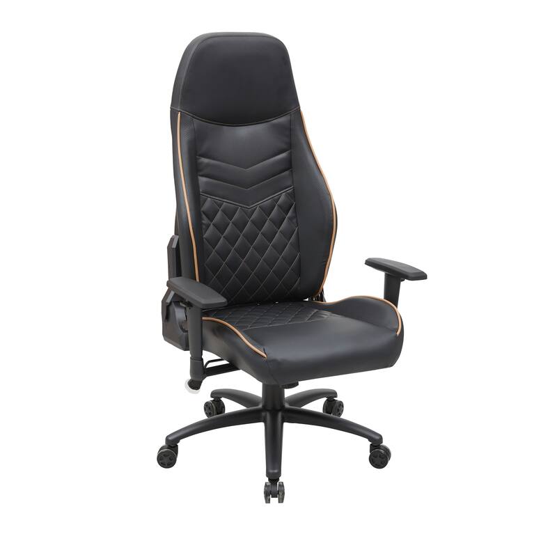 Joseff Black Faux Leather Reclining Gaming Chair by Furniture of America