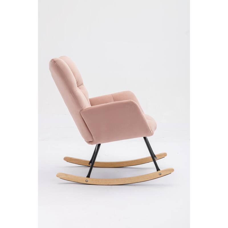 31.5" High Back Buttons Tufted Rocking Chair