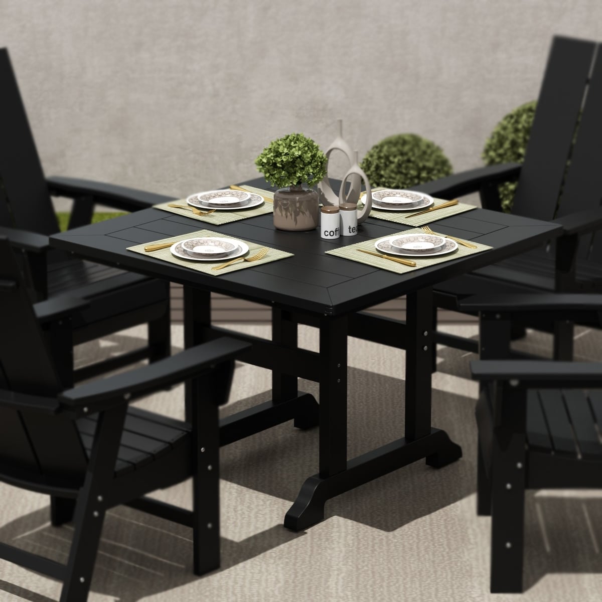 Resin outdoor dining store table
