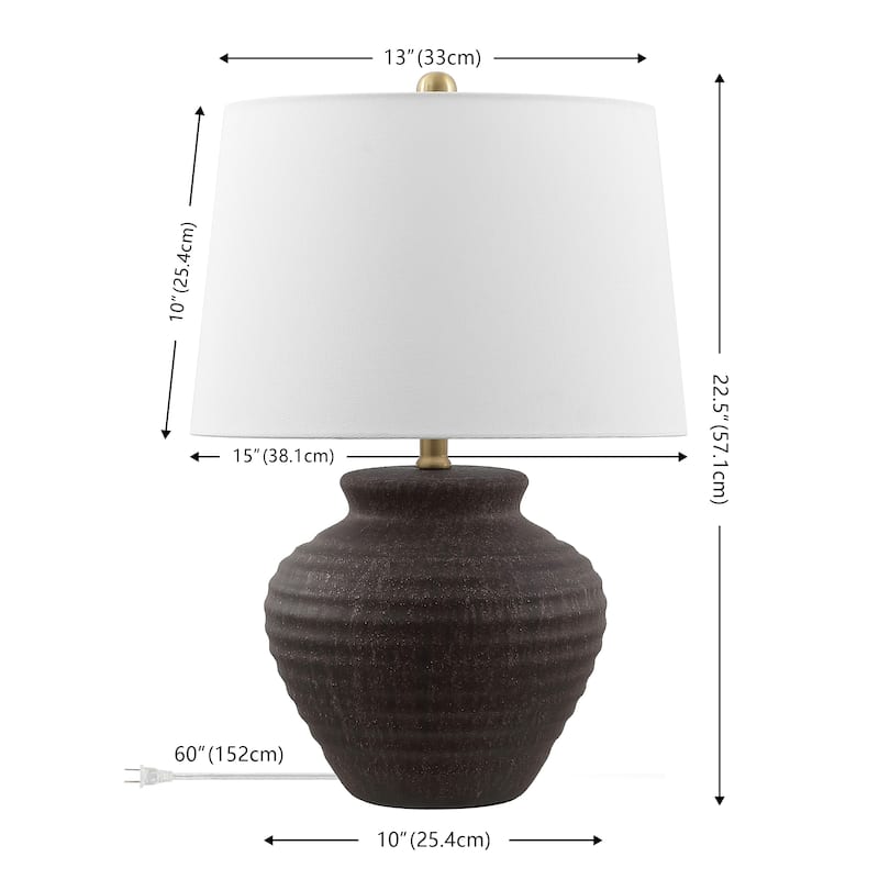 SAFAVIEH Lighting Marusa 22.5-inch Ceramic Table Lamp - 15" x 15" x 22.5" - 15"W x 15"D x 23"H