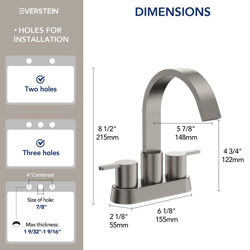 Double Handles 4 inche Centerset Bathroom Sink Faucet