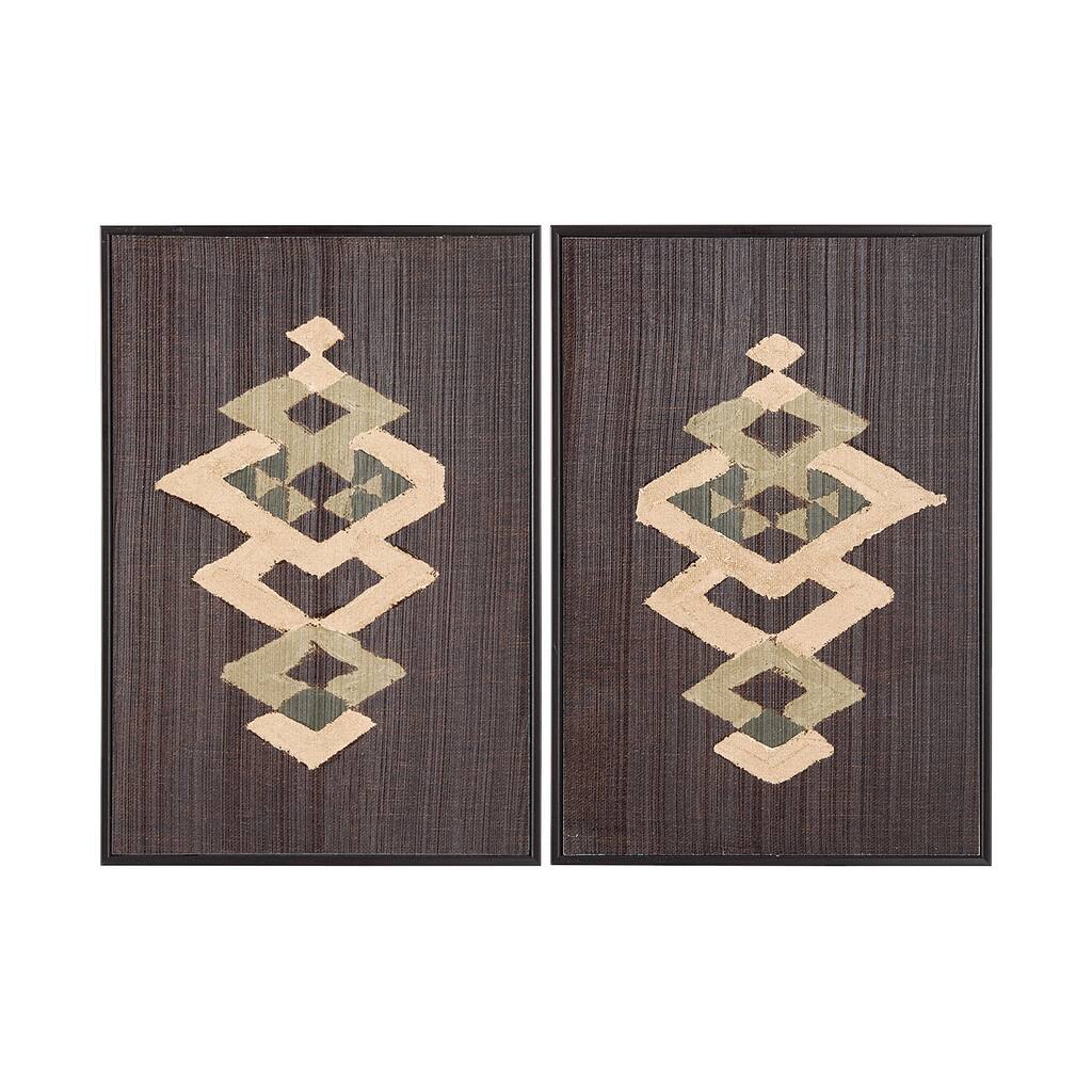 Brown Tapestry VII (Set of 2) Framed Art Print