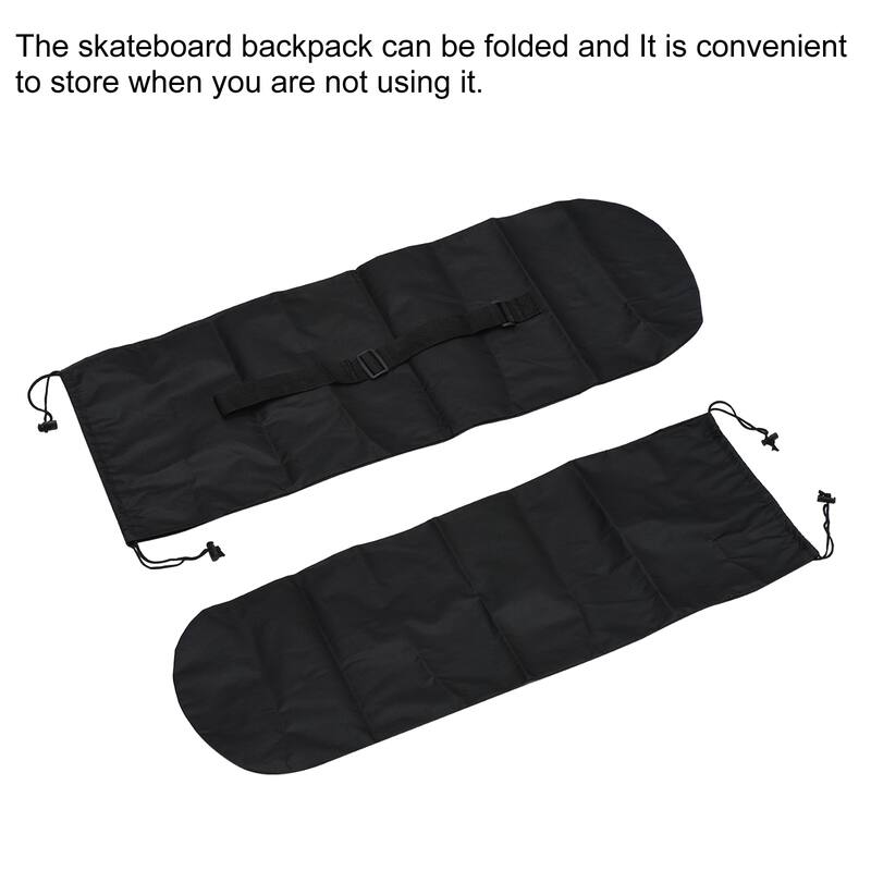 34.6"x12.5" Skateboard Bag Waterproof Portable Skateboard Carry Bag Backpack - Black