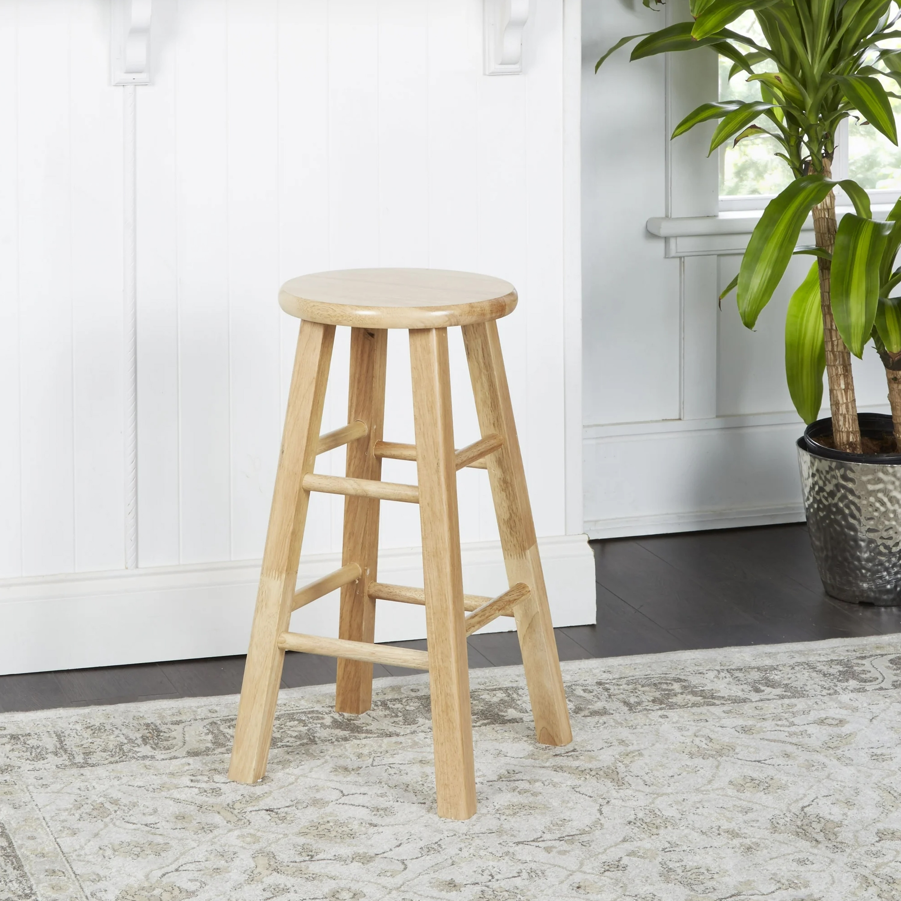 Azalea Park 29 Inch Natural Wood Backless Barstool