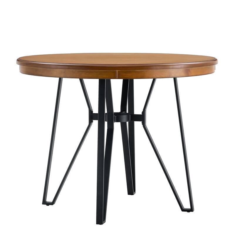 Roomfitters Round Bar Table with Metal Base, Modern Pub Table for Dining Spaces and Breakfast Nooks